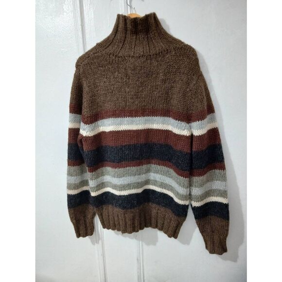 Vtg 90's banana Republic Women large sweater mohair mockneck brown earthtone - Picture 4 of 7